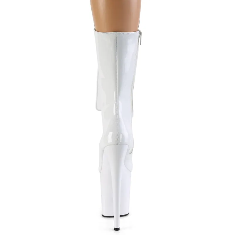 Pleaser USA Flamingo-1050 8inch Pleaser Boots - Patent White