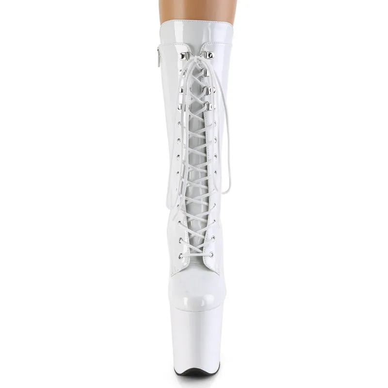 Pleaser USA Flamingo-1050 8inch Pleaser Boots - Patent White