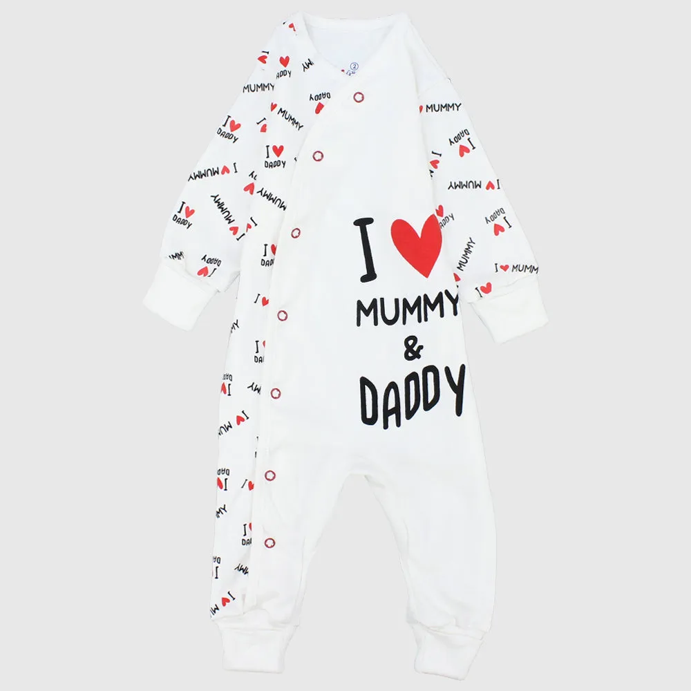 "I Love Mommy & Daddy" Long-Sleeved Baby Footie