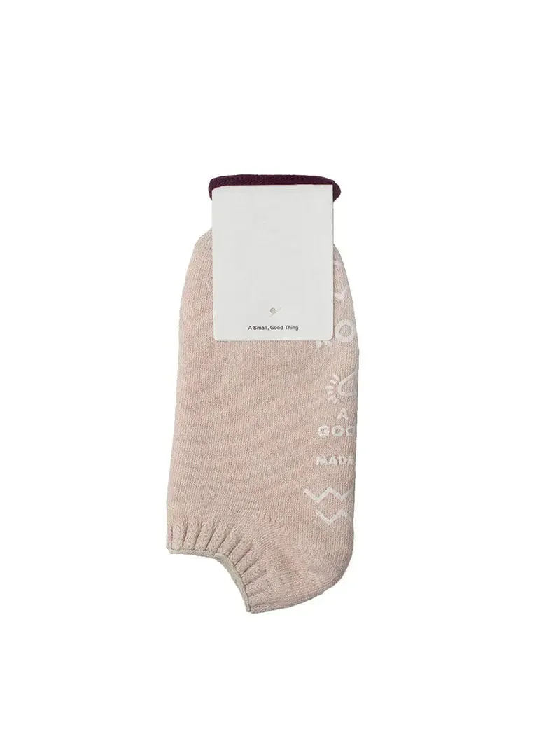 Rototo Recycled Cotton Pile Slipper Socks Ivory / Pink