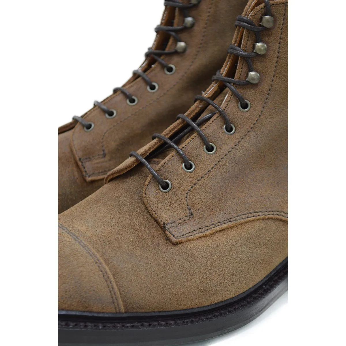 Waxy Suede Toe Cap Boot by Sanders Craig - Snuff Color