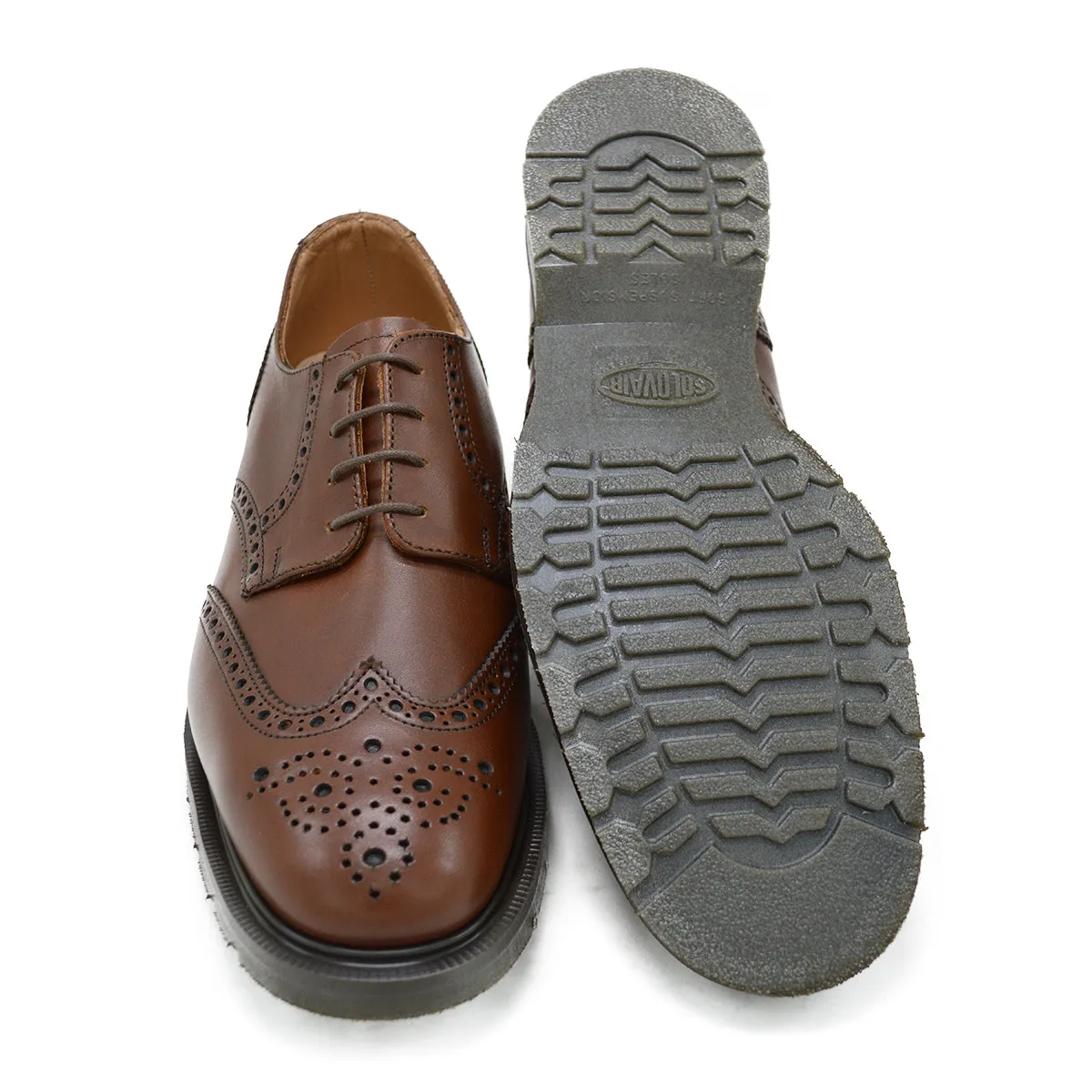 SOLOVAIR Premium Gibson Brogue Shoe -Chestnut