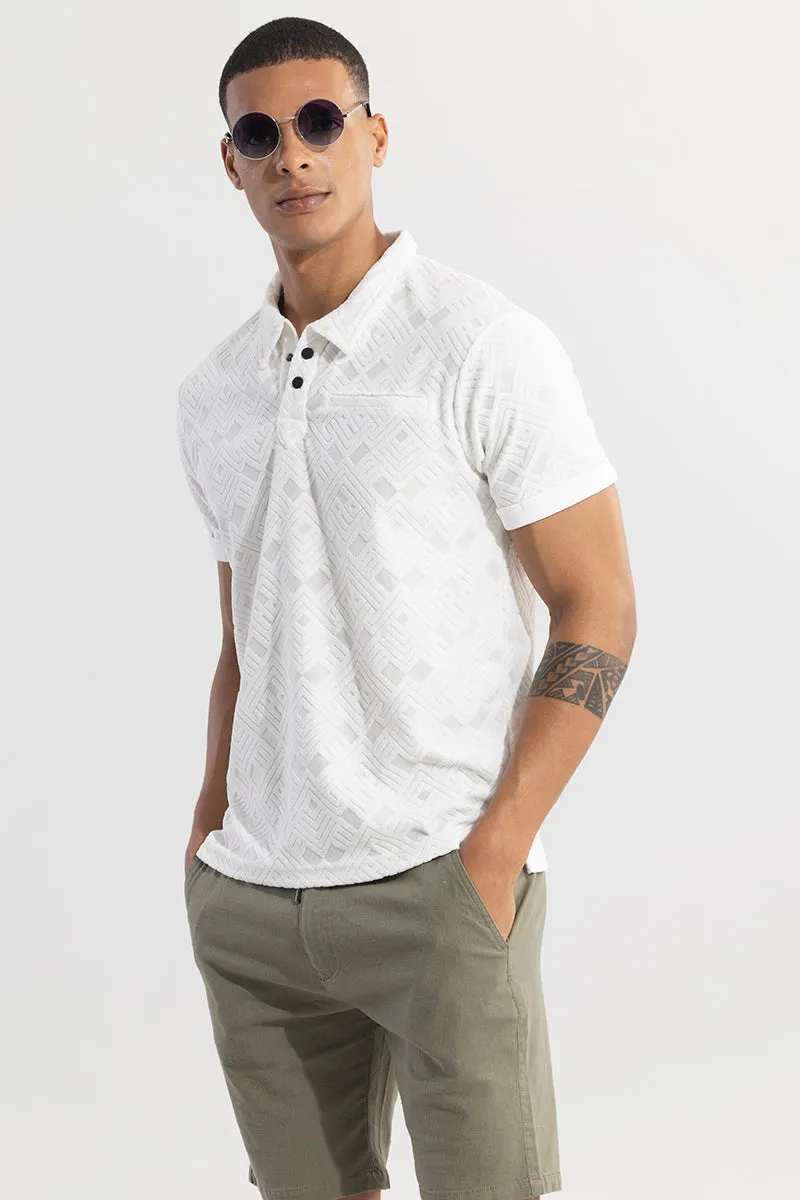 Square Space White Polo T-Shirt