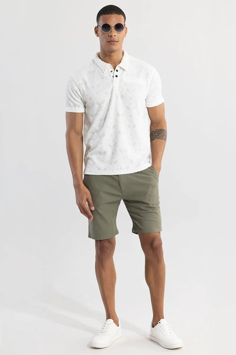 Square Space White Polo T-Shirt