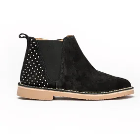 Studs and Suede Chelsea Boot in Black