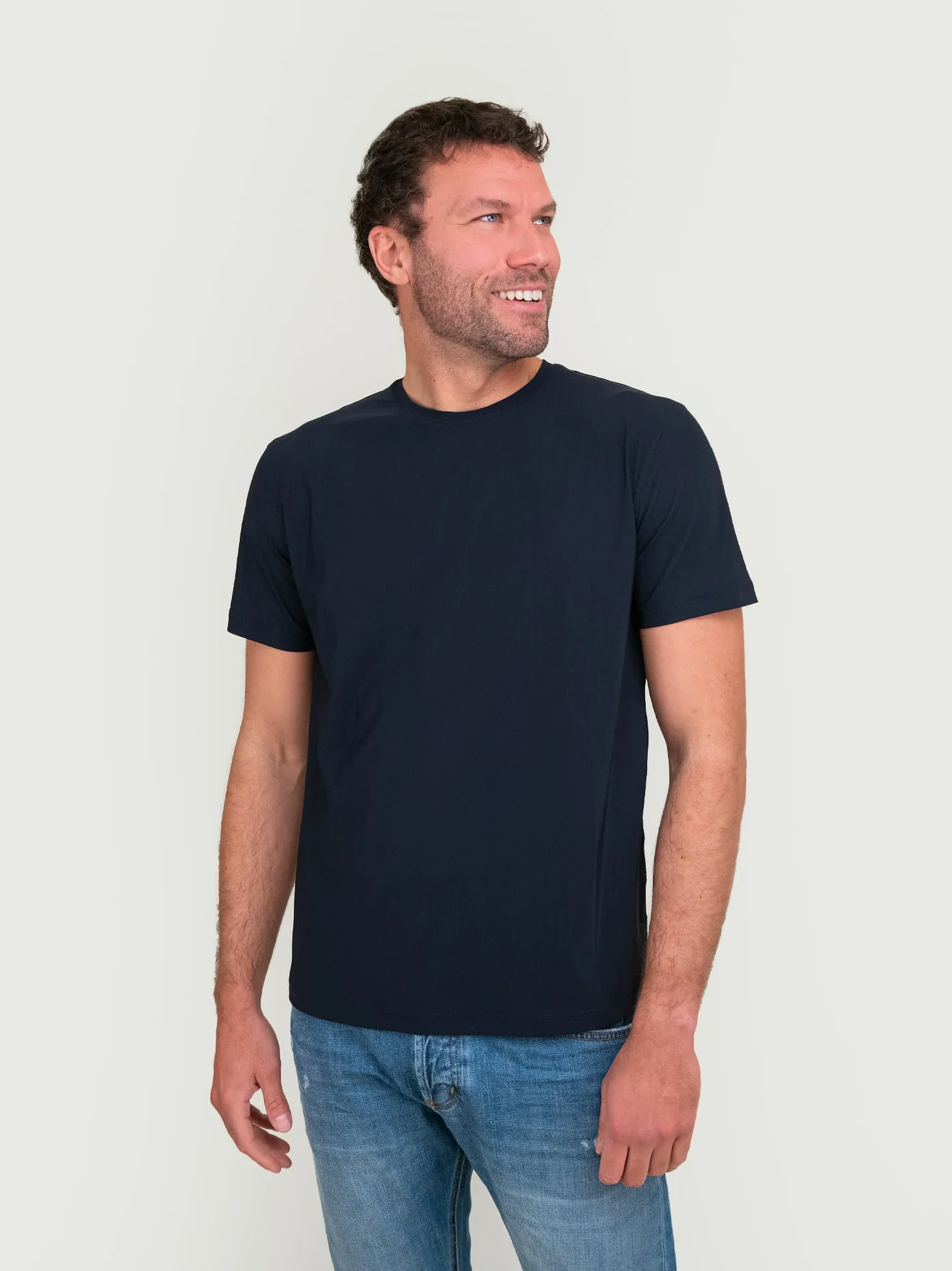 T-SHIRT SOTTO GIACCA GIROCOLLO BLU NAVY