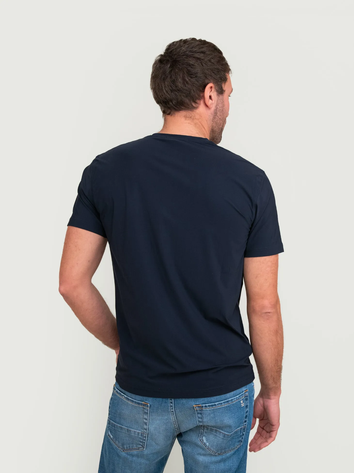 T-SHIRT SOTTO GIACCA GIROCOLLO BLU NAVY