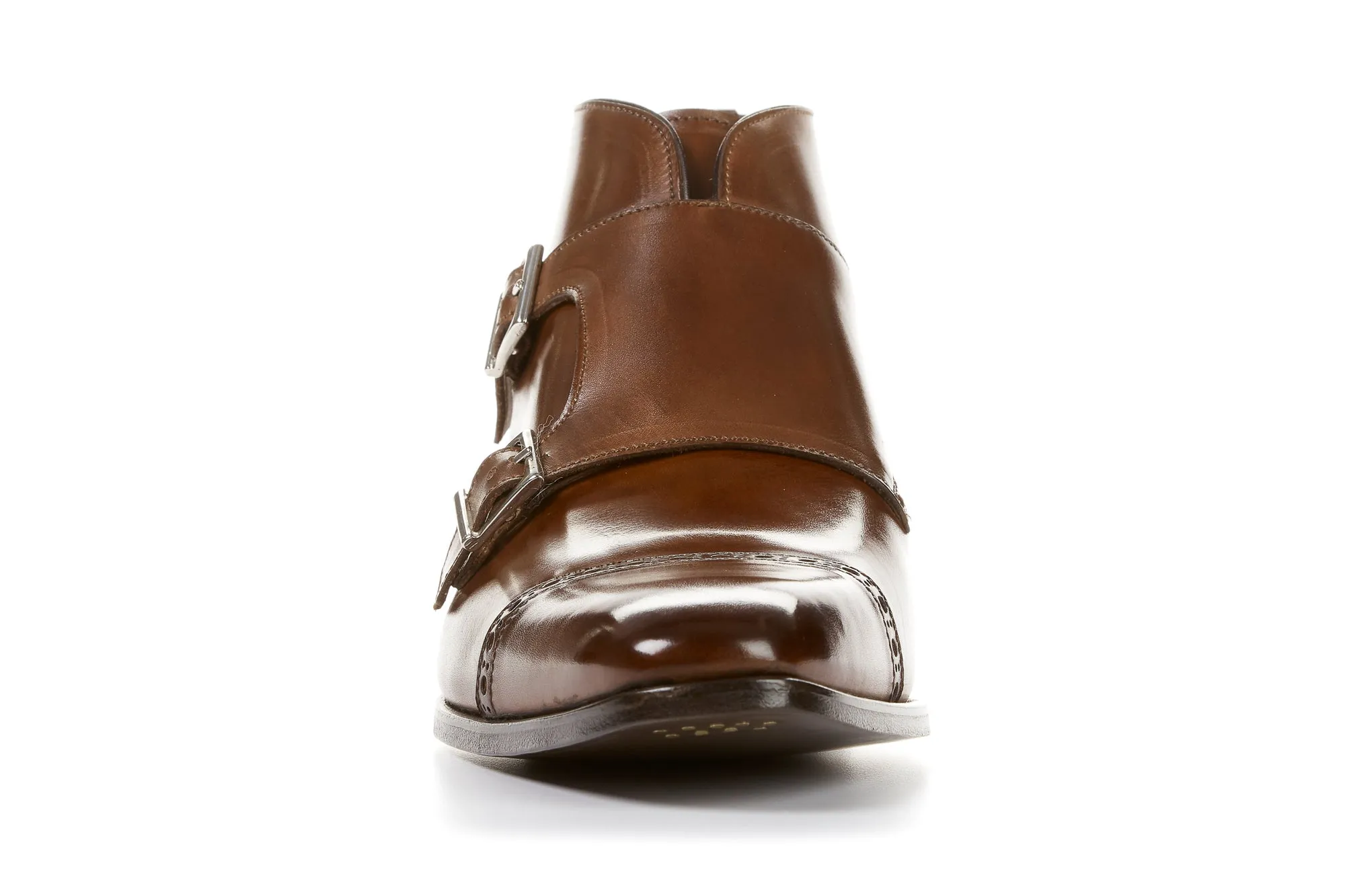 The Heston Double Monk Strap Boot - Marrone