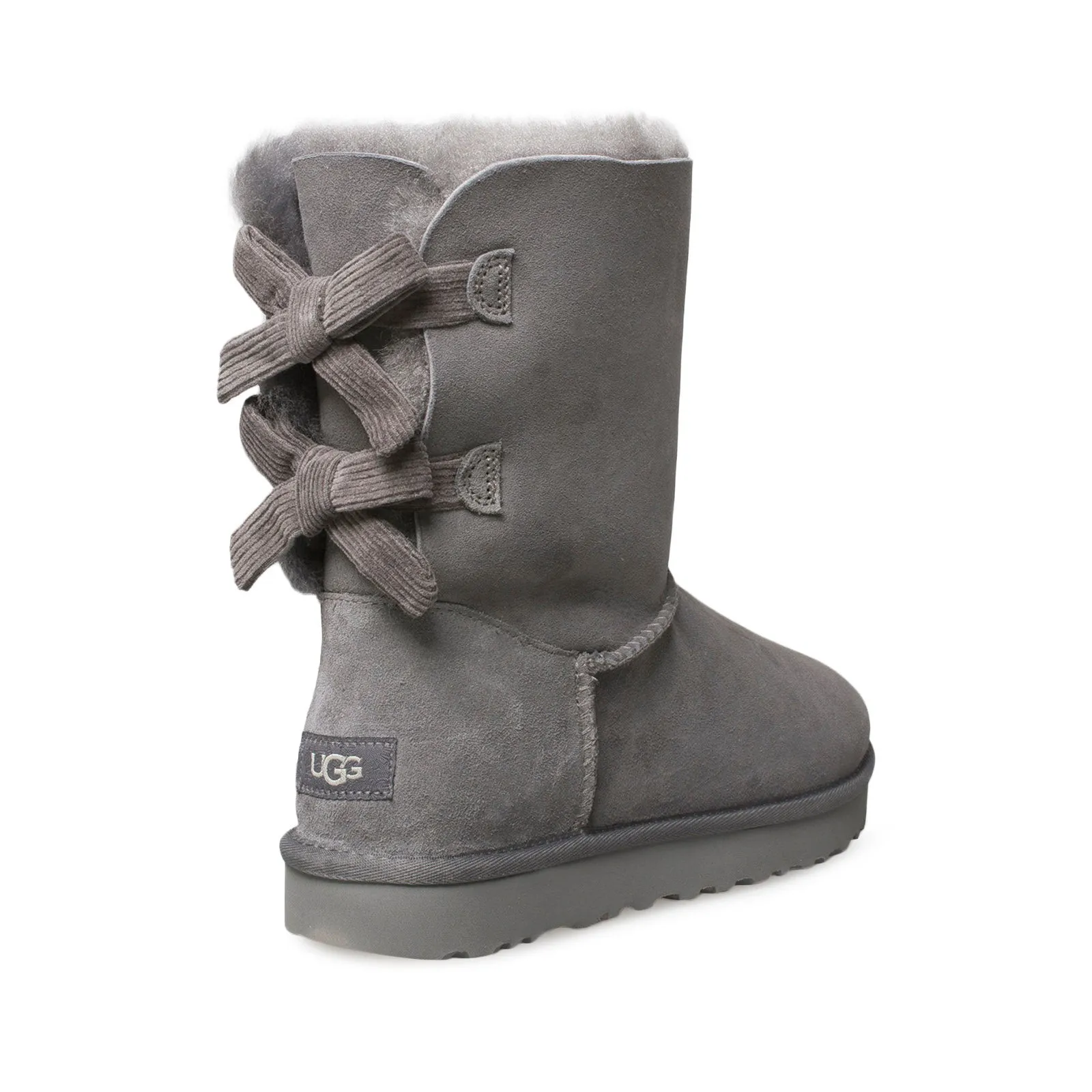 UGG Bailey Bow Corduroy Grey Boots - Women's