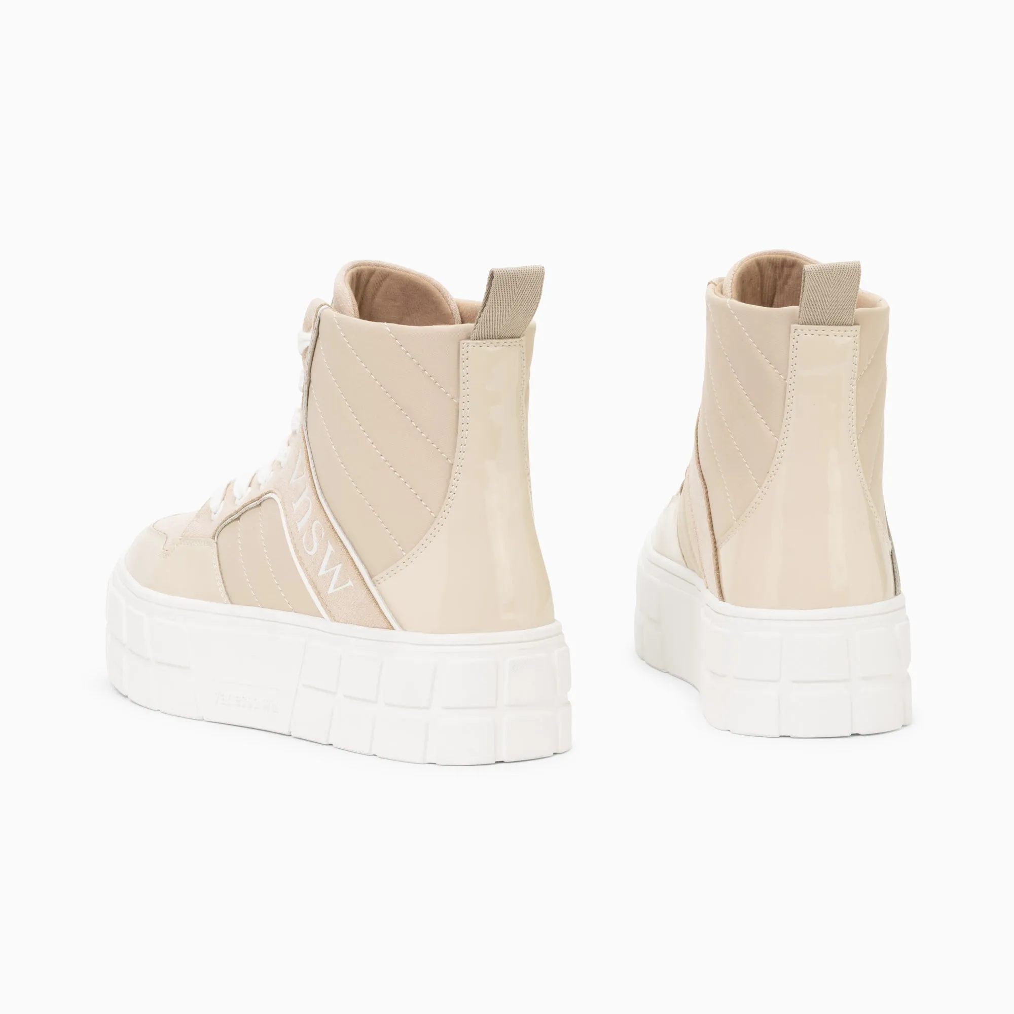 'Vanessa Wu' Beige Madeline Platform High Top Trainer