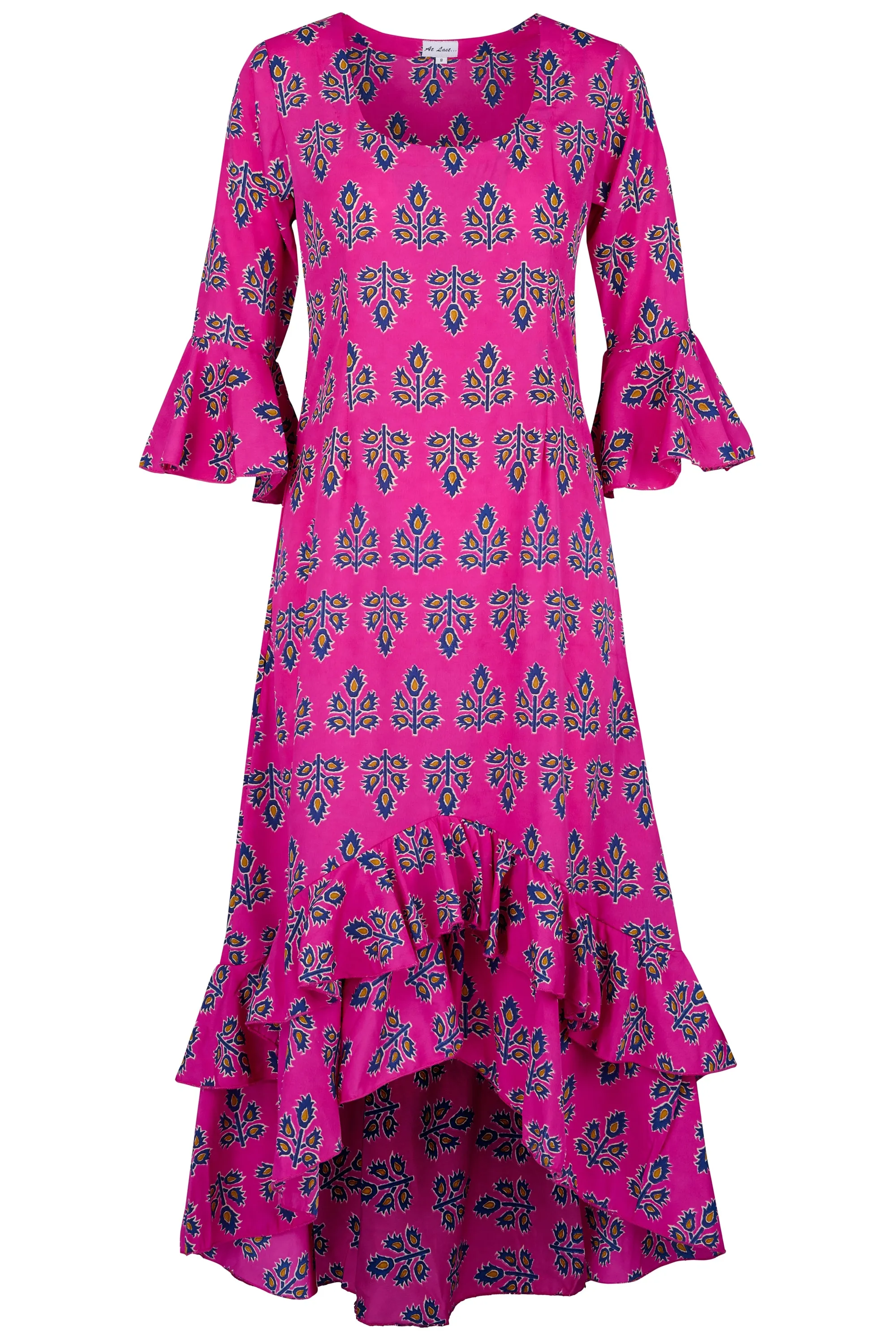 Victoria Midi Dress in Pink Thistle