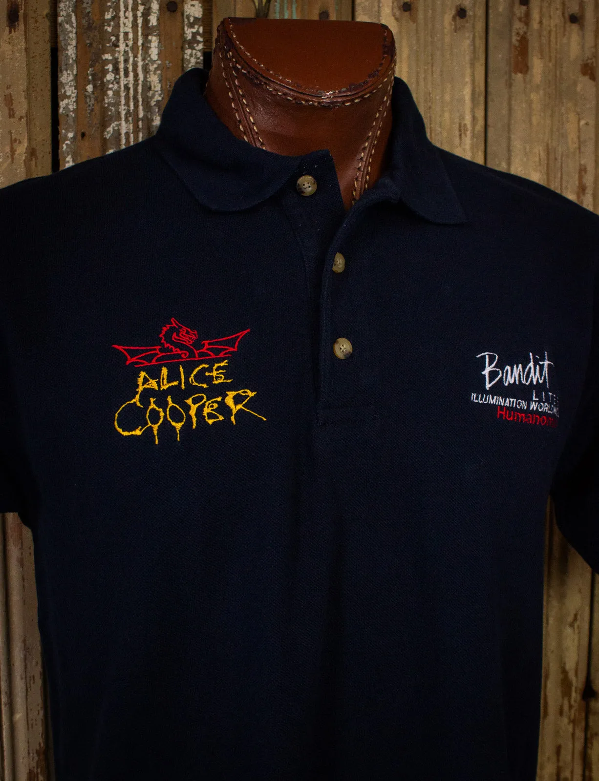 Vintage Alice Cooper Crew Concert Polo Shirt 80s Large