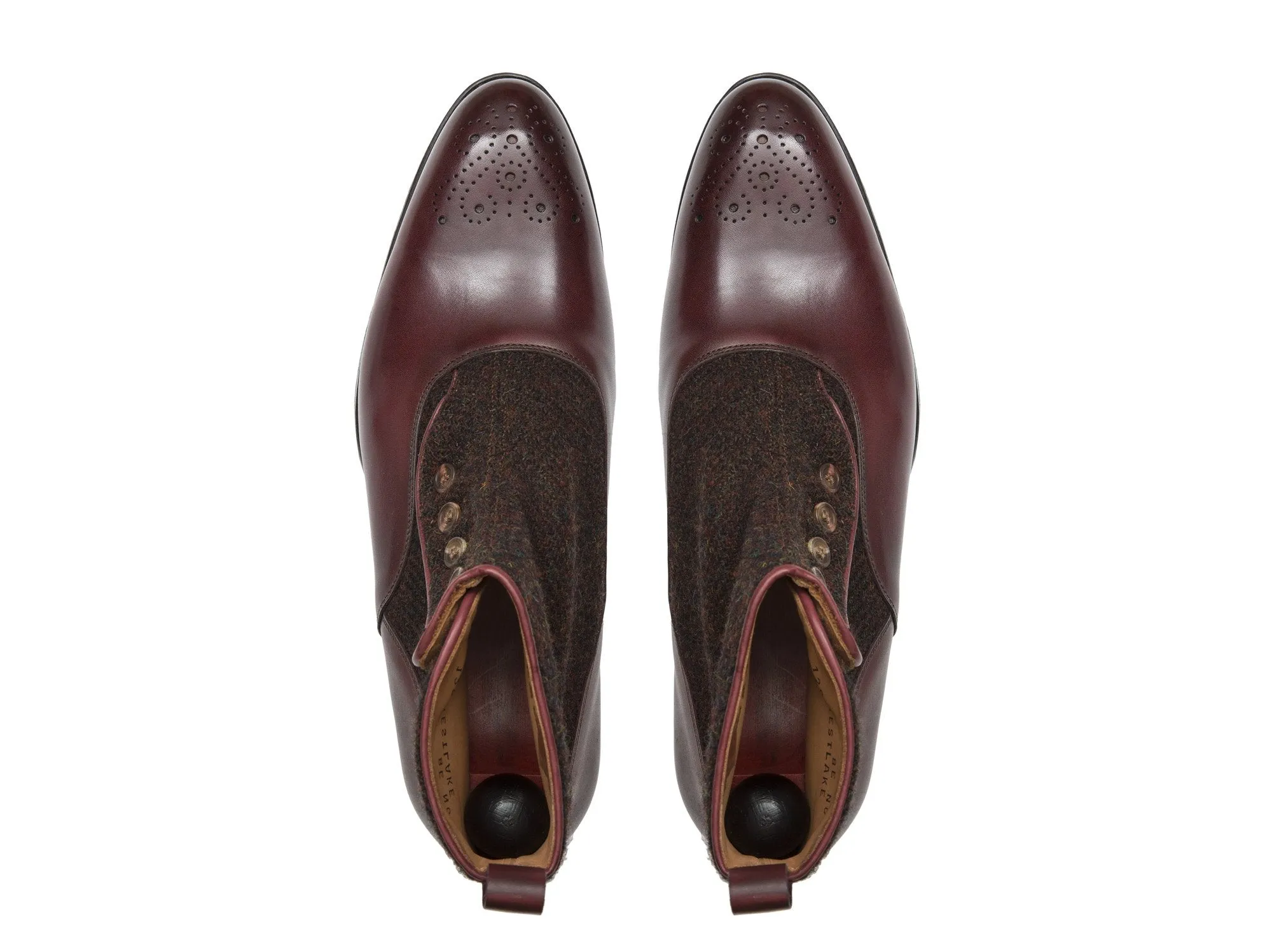 Westlake - MTO - Burgundy Calf / Burgundy Medley Tweed - NGT Last - Single Leather Sole